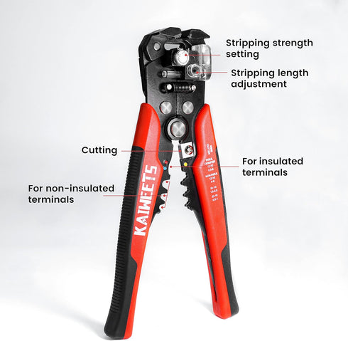 KAIWEETS Self Adjusting Wire Stripper - 3 in 1 Heavy Duty Automatic Wire Stripping Tool | 10-24 AWG Wire Cutter for Electrical Cable Cutting, Crim...