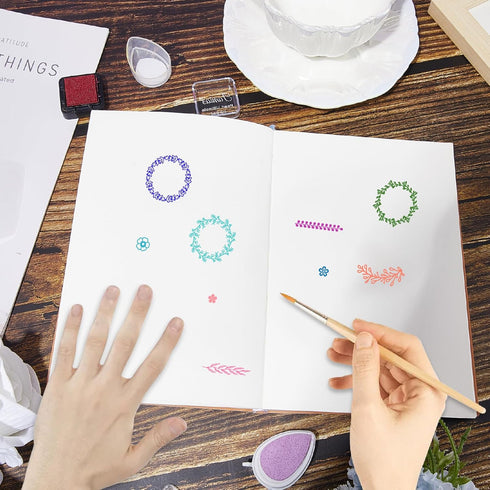 CRASPIRE Clear Silicone Stamps Plant Stamp Wreath Floral Flowers Leaves Reusable Washable Transparent Rubber Stamps for Scrapbooking Journaling Ca...