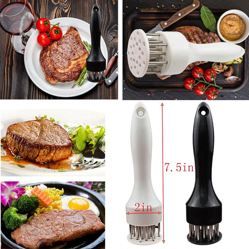 Meat Tenderizer Tool with Ultra Sharp Stainless Steel Needle Blades 2 Pack Meat Tenderizer Tool Profession Kitchen Gadgets Jacquard for Tenderizin...