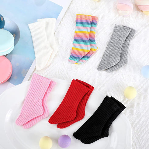 6 Pairs Mini Doll Socks Baby Clothes Accessories for Dolls Female Figure Accessories (Cute Color, 3 Inches)...