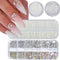 4 Boxes Flatback Rhinestones and Pearls Nail Charms for Acrylics - Crystals, Half Rounds, and Accessories for DIY Nail Art Decor...