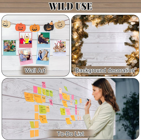 White Wood Bulletin Board Roll Reusable Waterproof Erasable Bulletin Board Fade Resistant Wrinkle Resistant Poster Non-woven Fabric Bulletin Board...