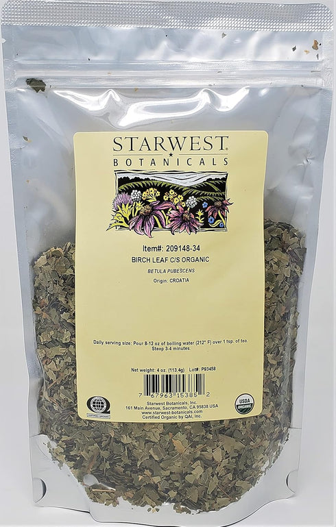 Starwest Botanicals Organic Birch Leaf Cut & Sifted, 4 Ounces...