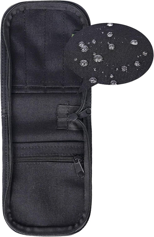 Army Tactical Notebook Cover, 3x5 Notepad Cover with Zippered Organizer, Weatherproof Pocket Spiral Notebook Cover and Hiking Journal Case - Black...