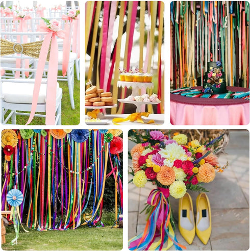 TONIFUL 7/8 Inch x 100yds White Satin Ribbon Thin Solid Frabic Ribbons for Gift Wrapping, DIY Crafts Bows, Invitations, Floral Bouquets, Christmas...