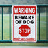 Beware of Dog Warning Sign 2 Pack, Dogs In Yard, Stop, Keep Gate Closed Sign, 12x8 Inch Rust Free Aluminum Metal, Beware of Dog Signs for Fence, E...