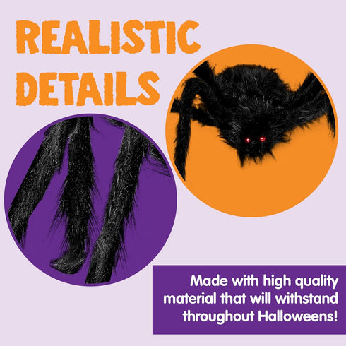 JOYIN 5 Ft. Halloween Outdoor Decorations Hairy Spider,Scary Giant Spider Fake Large Props for Yard Party Decor, Black...