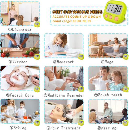 Classroom Timers for Teachers Kids Large Magnetic Digital Timer 2 Pack...