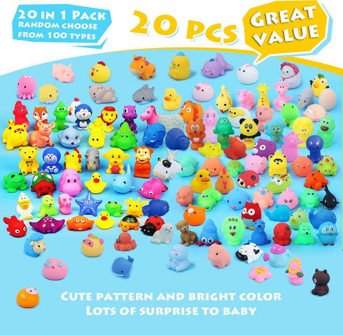 20 PCS Bath Toys,Rubber Duck Animal,Toddlers Bathtub Toys,Baby Pool Floating Toys,Infant Boy Girl Shower Toys,Party Decoration for Birthday Easter...