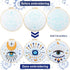 5 Pcs Evil Eye Embroidery Starters Set for Beginners Stamped Cross Stitching Kits for Adults, 5 Embroidery Cloth with Patterns, Hoop, Needles, Thr...