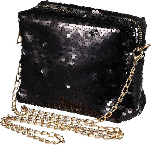 Sparkly Sequin Handbag Lady Party Evening Clutch Shoulder Bag, Mother's Day gift or gift for women (Black), 10 * 7.1 * 0.8 inch...
