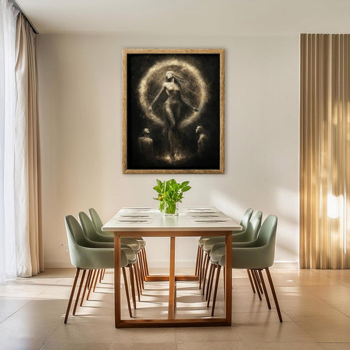 Posterizer 1 pcs-ethereal artwork of a being in cosmic setting 1-Abstract & Modern Art-Living Room Bedroom Decor- unframed wall art...