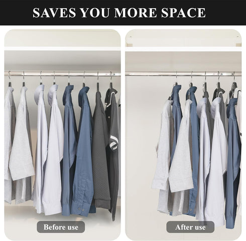 Hanger Connector Hooks – 50-Pack Clothes Hanger Connector Hooks – Space-Saving Hanger for Closet Organizer – Cascading Space Saver Hangers for Sma...