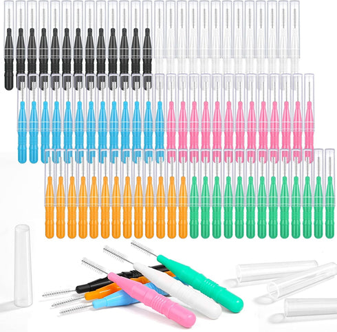 120Pcs Interdental Brushes, 360° Bendable Soft Bristles Braces Flossers Brush Dental Brushes Between Teeth Dental Floss Picks for Gum Braces Oral ...