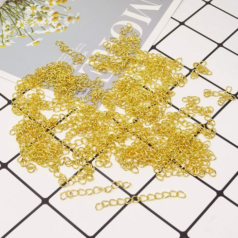 Honbay 100PCS 50mm/2inch Extender Chain Jewelry Necklace Bracelet Anklet Extension Chain Extension tails(Gold)...