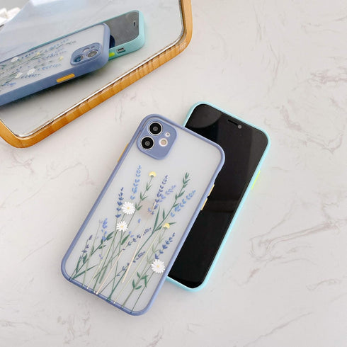 Ownest Compatible with iPhone 13 Case for Clear Frosted PC Back 3D Floral Girls Woman and Soft TPU Bumper Protective Silicone Slim Shockproof Case...