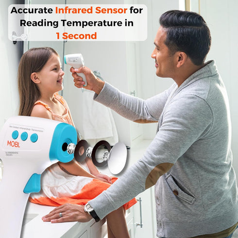 MOBI - Non-Contact Forehead Digital Thermometer with Object Temperature Mode - Touchless with High Fever Indicator - No Touch Thermometer for Baby...