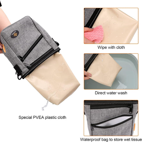 Ownpets Dog Training Pouch, Pet Treat Training Pouch with Collapsible Bowl, Shoulder Strap & Waist Strap, 4 Ways to Wear, Practical Training Bag f...