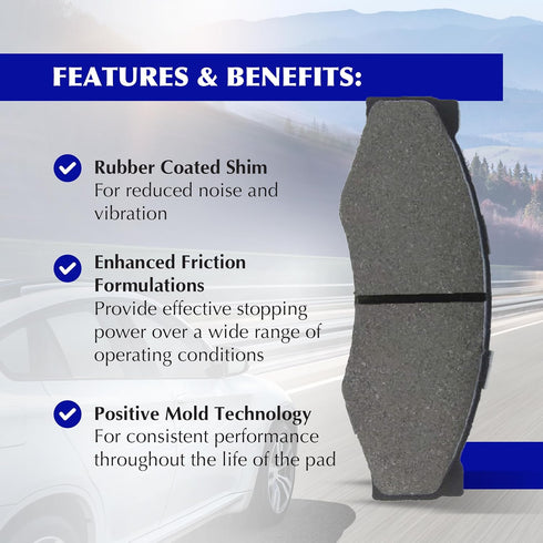 Centric Premium Ceramic Replacement Rear Disc Brake Pad Set for Select Subaru Model Years (301.11140)...