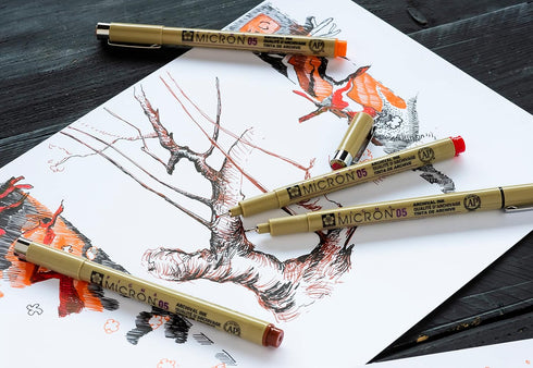 Sakura Pigma Micron pens 05 line Drawing 8 Color Set, Archival ink fineliner manga pen, Bible journaling Study kit...