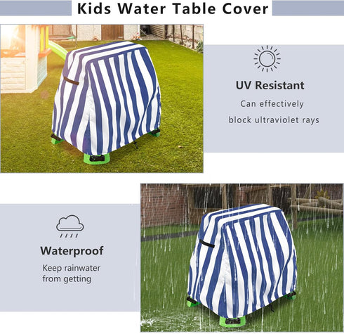 Kids Water Table Cover Fit Step2 Rain Showers Splash Pond Water Table,Waterproof Dust Proof Anti-UV Outdoor Toys Cover-Cover only...
