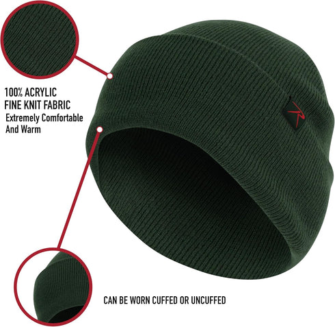 Rothco Deluxe Fine Knit Watch Cap – Warm Beanie Hat for Winter Activities and Outdoor Adventures – Cadet Blue...