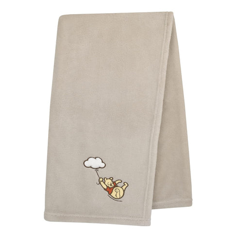 Disney Winnie The Pooh - Blustery Day Grey Cloud Super Soft Baby Blanket with Applique...