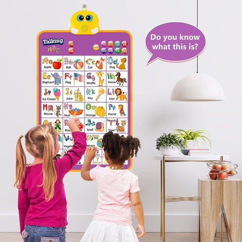 Alphabet Wall Chart, Talking ABC, Music Poster, Kids Learning Toys for Toddlers 2-4, Interactive Educational Toddler Montessori Toys, Birthday Gif...