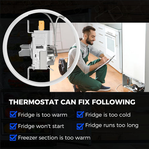 Romalon 2198202 Refrigerator Cold Control Thermostat Exact Compatible for WhirlPool Kenmore Refrigerator Replaces Part 2161284 2198201 PS11739232 ...