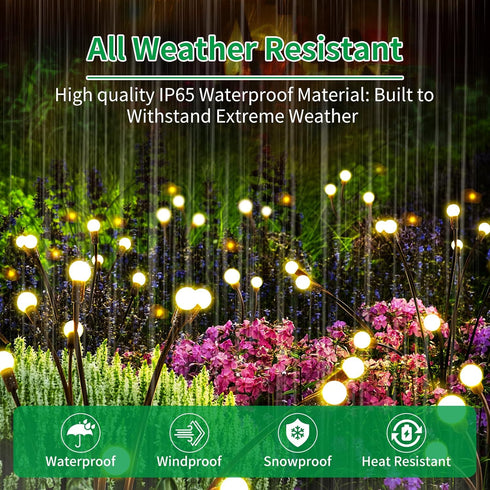 Solar Garden Lights for Outdoor - New ???????????????? 2 Pack 16 LED Swaying Firefly Fairy Lights, Patio Yard Pathway Landscape Christmas Decorati...
