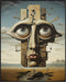 Posterizer 1 pcs-futuristic robotic steampunk head building-Abstract & Modern Art-Fantasy & Fiction Art-Gift for Art Lovers-Decor for Home & Offic...