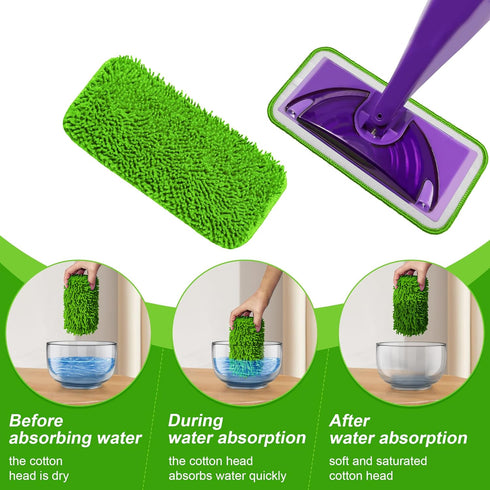 Aifacay Reusable Mop Pads Compatible with Swiffer Wet Jet Mop, Wet Jet Pads Refills Microfiber Mop Pads Wet & Dry Use Mop Replacement Pad for Swif...
