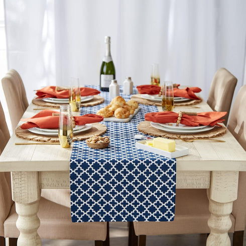 DII Lattice Tabletop Collection, Table Runner, 14x108, Nautical Blue...