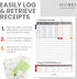 Extra Large Receipt Envelope & Receipts Organizer (Pack of 18) - Efficiently Manage Business Expenses & Log Mileage Trips - 12.8" × 9.0" Inches, G...
