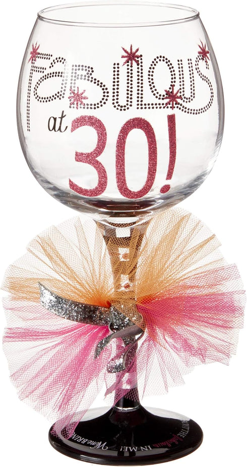 Mud Pie 119094 Fabulous at 30 Wine Glass...
