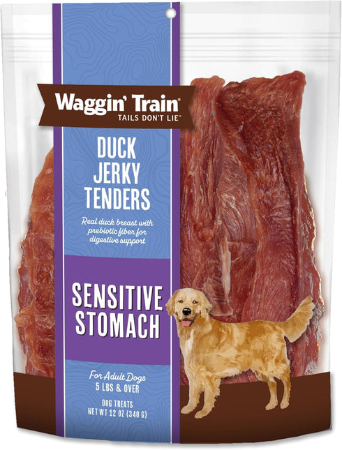 Waggin' Train Duck Jerky Tenders for Sensitive Stomach for Dogs - 12 oz Pouch - Grain Free, High Protein Dog Treat...
