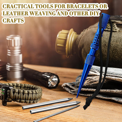 14 Pieces Paracord Tools Needles Paracord FID Set Stitching Set Stainless Steel Lacing Needles Smoothing Tool Knotter with Marlin Spike for Work L...