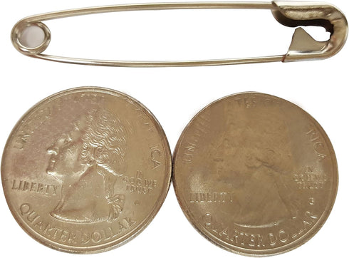 Extra Large 2" Safety Pins - Heavy Duty, Industrial Strength, Nickel Plated, Rust Resistant (200)...