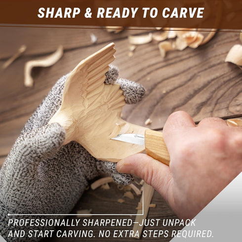 BeaverCraft Wood Carving Detail Knife C15 1.4" Whittling Knife for Detail Woodcarving Craft Knife - Chip Carving Knife Wood Carving Tools for Begi...