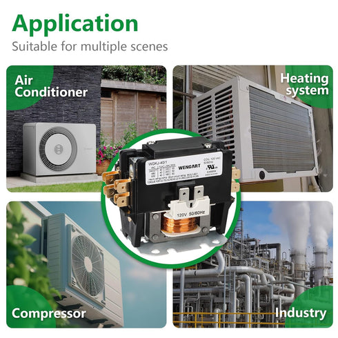 HVAC Contactor,120VAC Control compressor and Fan Motor,Safe and Reliable,Efficient and Energy-saving,Long Service Life (1Pole_40Amp)...
