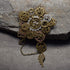 Women Men Steampunk Gears Brooch Wings Chain Pentagons Breastpin...