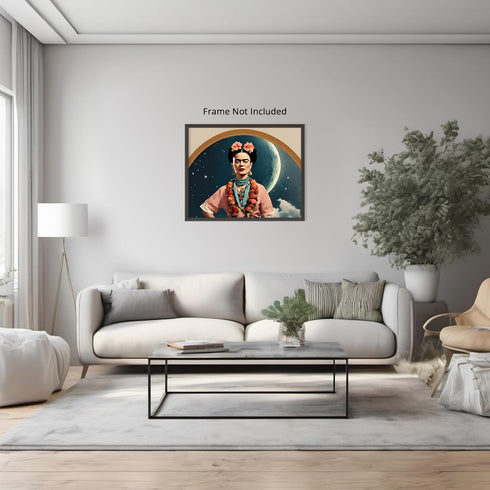 Posterizer 1 pcs- Frida Kahlo inspied art-sci fi space abstract art-Famous Figures Art Collection-Abstract & Modern Art- Living Room Bedroom Decor...