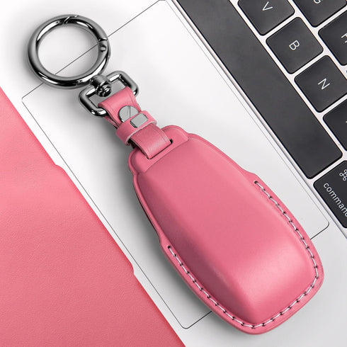 Tukellen for Mercedes Benz Key fob Cover Genuine Leather with Keychain,Leather Protector Key case Compatible Mercedes Benz 2017-2023 E-Class 2018-...
