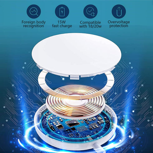 Magnetic Wireless Charger, 15W Max Fast Charging Pad Compatible with MagSafe Charger for iPhone 14/14 Pro/14 Plus/14 Pro Max, iPhone 13/13 Pro/13 ...