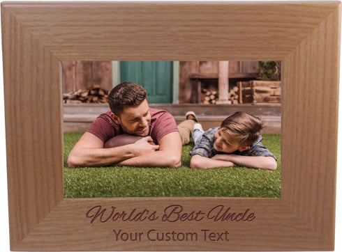 Custom Word's Best Uncle - 4x6 Inch Wood Picture Frame...