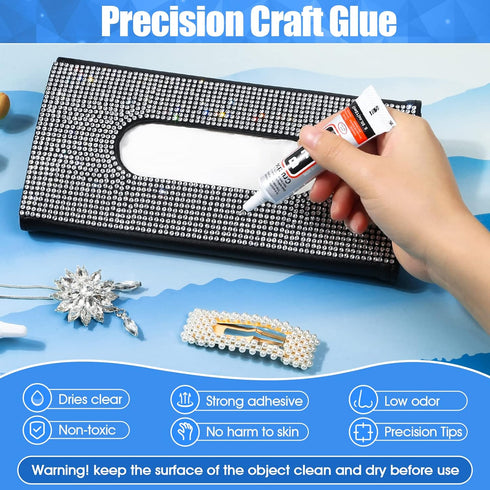 B-7000 Glue Clear for Rhinestone Crafts, Jewelry and Bead Adhesive B7000 Semi Fluid High Viscosity Glues for Clothes Shoes Fabric Cell Phones Scre...