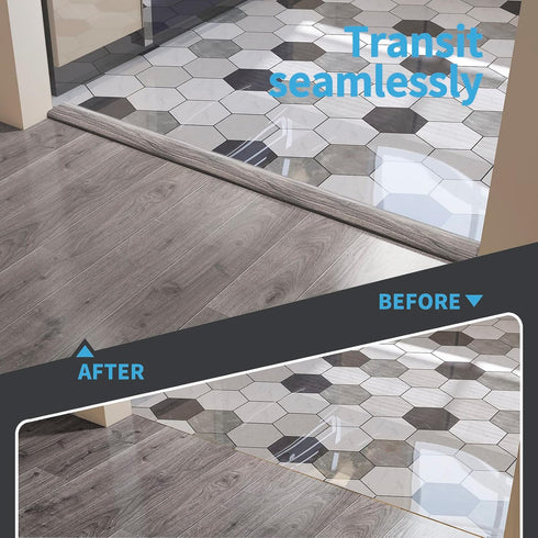 Art3d Self Adhesive Vinyl Floor Transition Strip, Laminate Floor Strip Floor Flat Divider Strip for Joining Floor Gaps,Carpet Threshold, Floor Til...