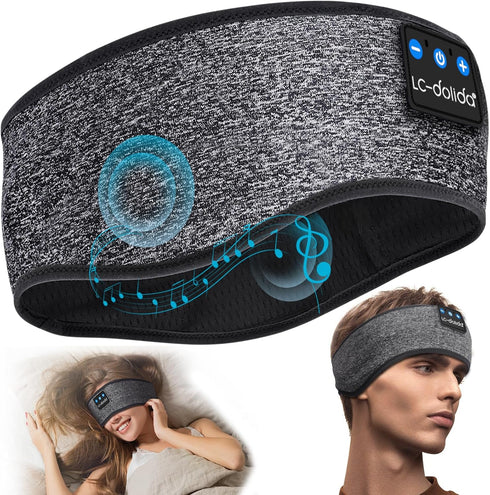 LC-dolida Sleep Headphones Bluetooth Headband,Wireless Headband Headphones with Thin HD Speakers,Soft Long Time Play Sports Headsets Perfect for S...