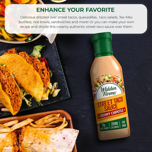 Walden Farms Street Taco Sauce Creamy Chipotle 12oz Bottle (2 Pack) - Flavorful, Vegan, Paleo and Keto Friendly, Non-Dairy Milk Substitute - Great...
