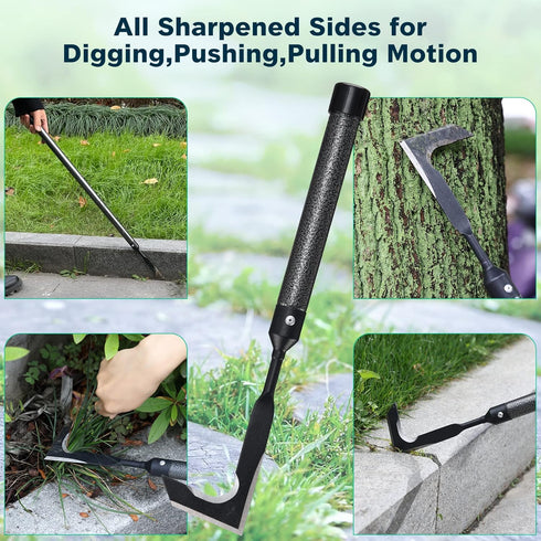 Crack Weeder, Manual Crevice Weeding Tool Weed Puller with 29” Handle for Sidewalk Paver Deck Boards, Crack Weeder Crevice Weeding Tool Metal Hand...